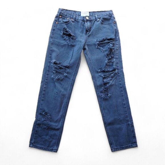 One Teaspoon Distressed Straight Leg Medium Wash Jeans Women's 26 - Picture 1 of 13